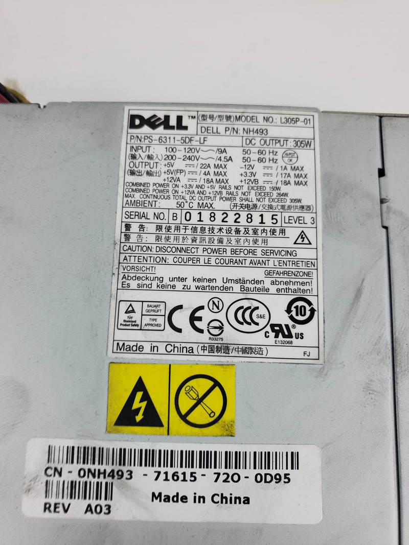 Dell NH493 Power Supply PN-PS-6311-5DF-LF