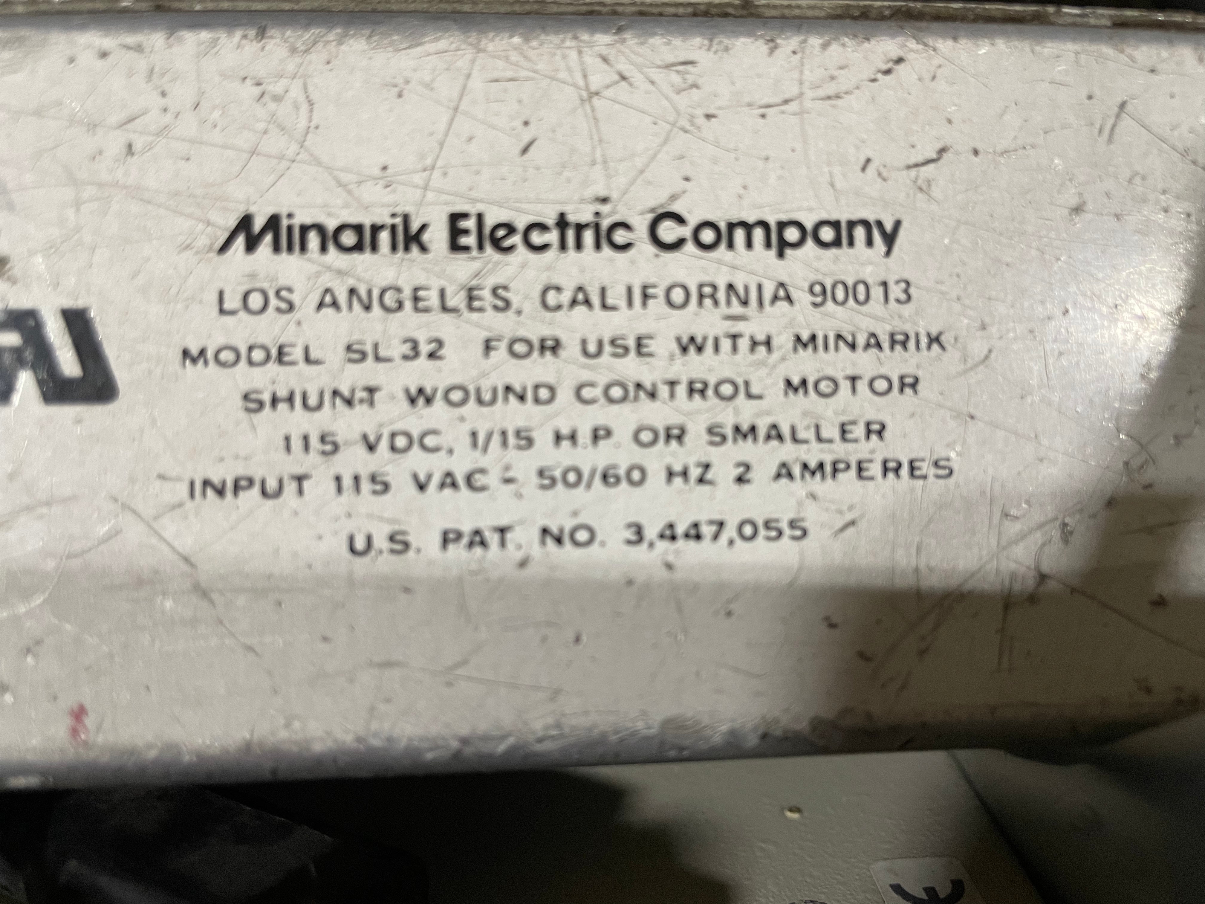 Minarik SL32 Speed Control 115V 1/15HP 2A for use with Shunt Wound Control Motor