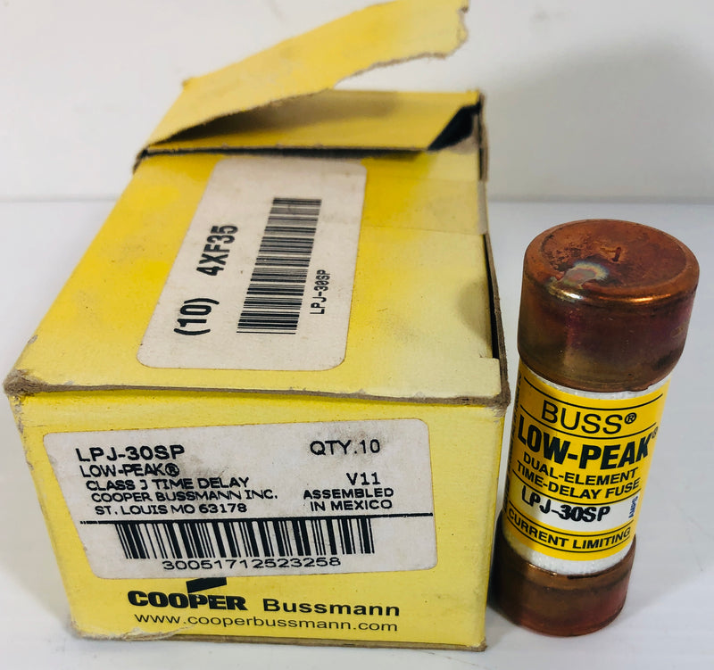 Cooper Bussman Low Peak Class J Fuse LPJ-30SP (Lot of 10)