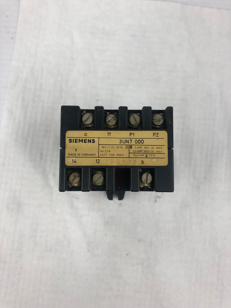 Siemens 3UN7 000 Contactor 42V 40-60Hz