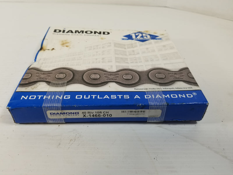 Diamond X-1466-010 40 Riveted 10' Roller Chain