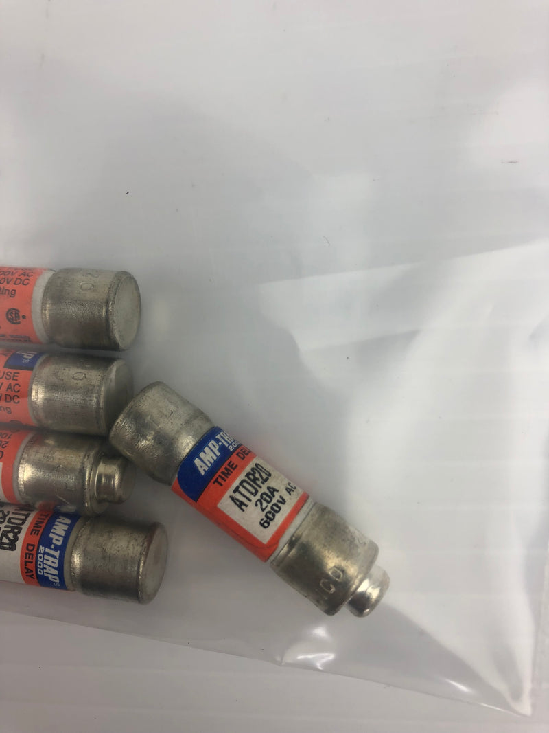 Amp-Trap ATDR20 Time Delay Fuse 20A 600 VAC ( lot of 5 )