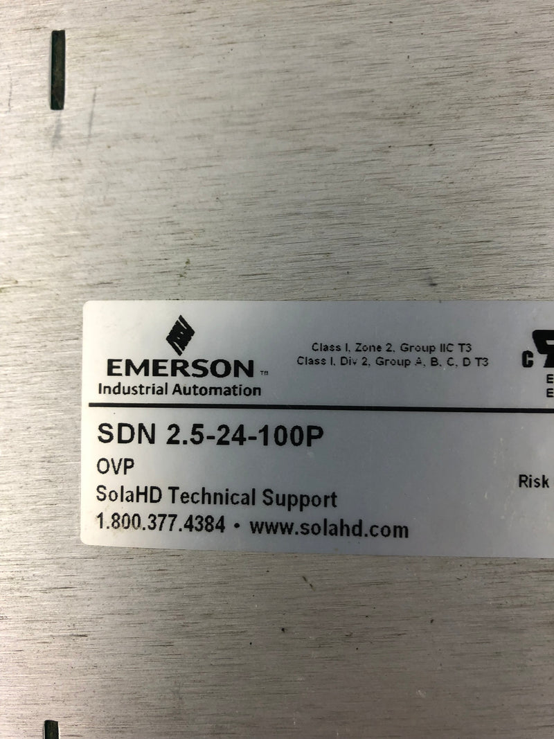 Emerson SOLA SDN-2.5-24-100P Power Supply 115/230 VAC 50/60 Hz 2.4 A