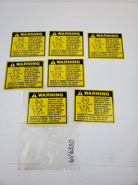 CAT Warning Labels Valve Cover Label For Caterpillar 6V6550 6V-6550 (Lot of 7)