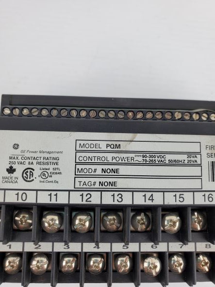 General Electric PQM Control Power Module Meter