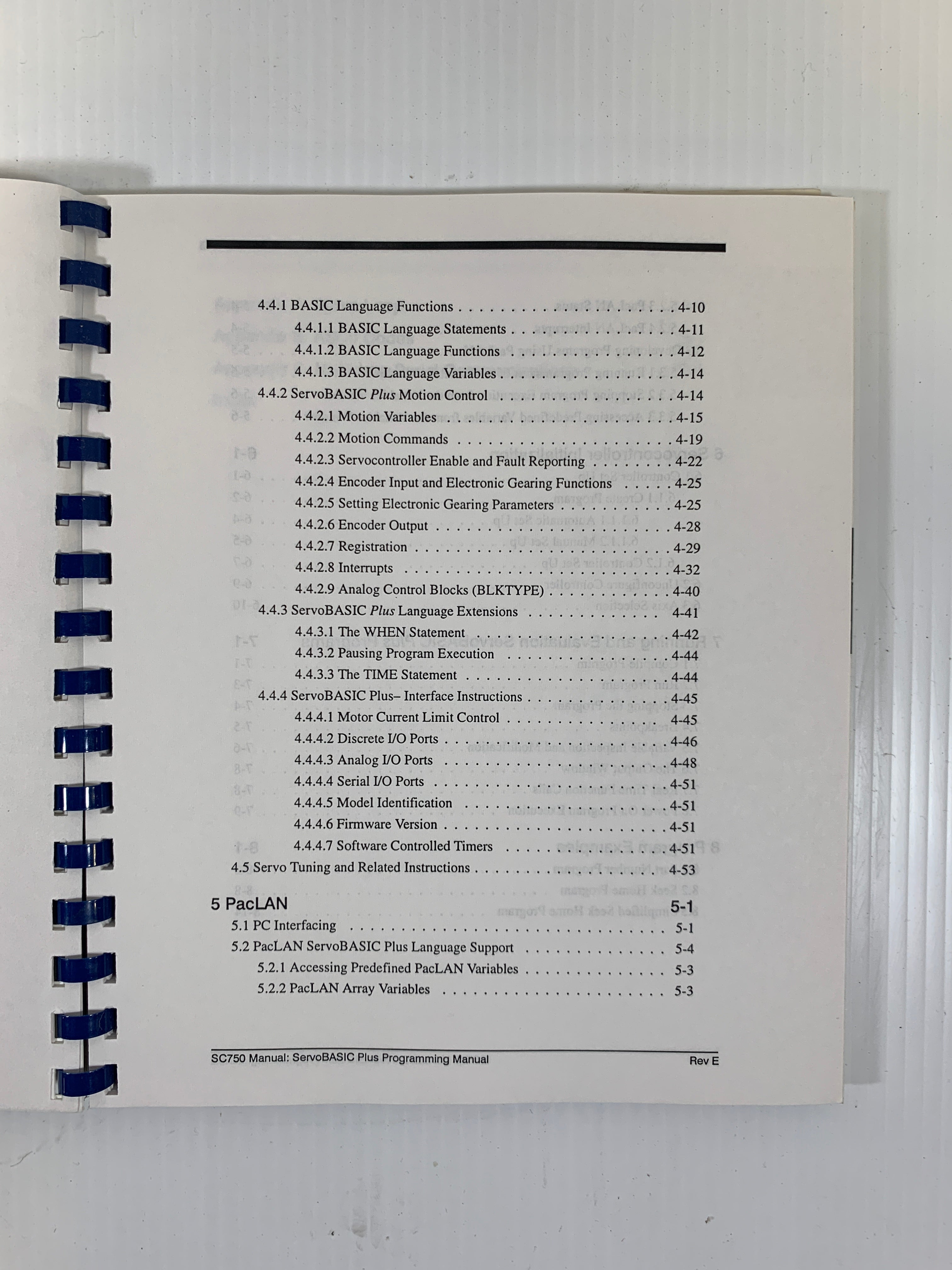 Pacific Scientific ServoBASIC Plus SC750 Programming Manual Version 2.8