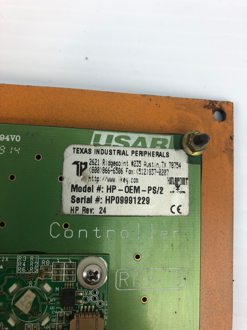 Texas Industrial Peripherals HP-0EM-PS/2 Control Board HP Rev 24