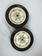 Set of 2 Plastic Hub Rubber Wheels 7"