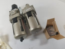 SMC AL40-N04-Z Pneumatic Lubricator with AW40-N04-Z Filter Regulator Assembly