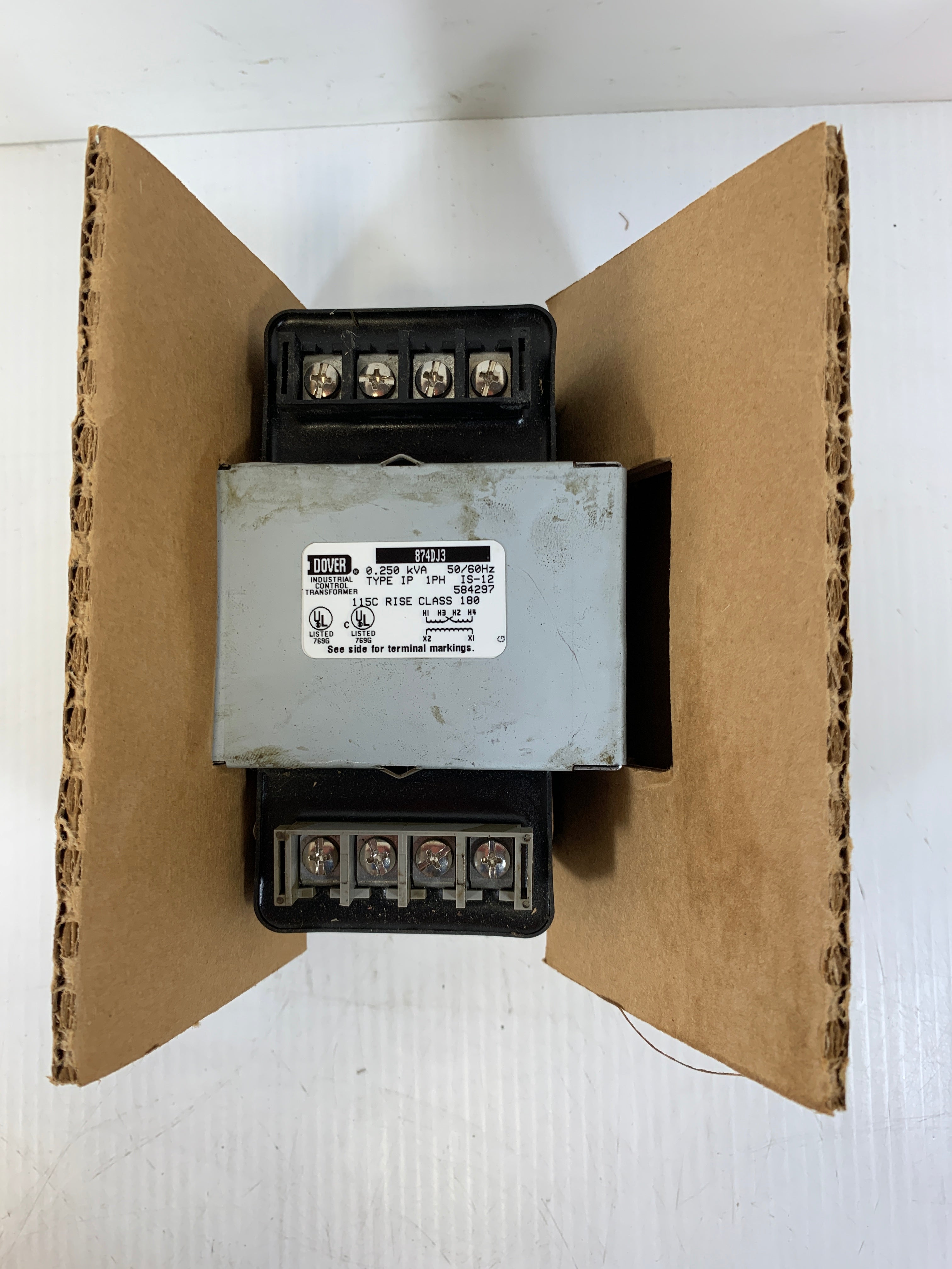Dover 874DJ3 Transformer 1PH 0.250kVA 240x480 Pri 120V Sec 50/60 Hz