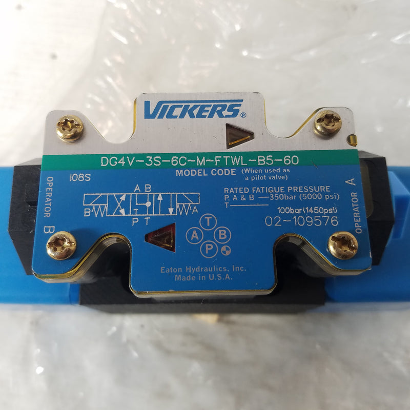 Vickers DG4V-3S-6C-M-FTWL-B5-60 Directional Hydraulic Solenoid Valve