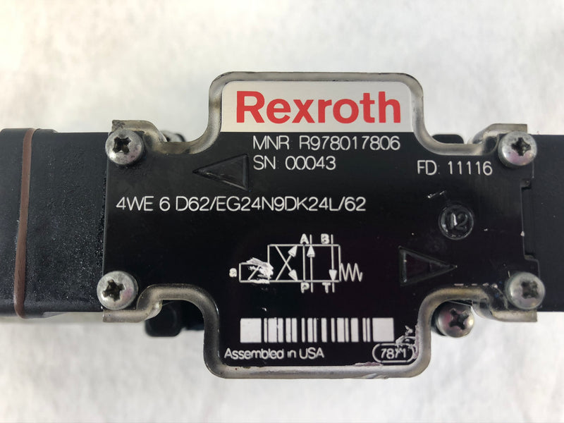 Rexroth 4WE6D62-EG24N9DK24L/62 Hydraulic Solenoid Valve