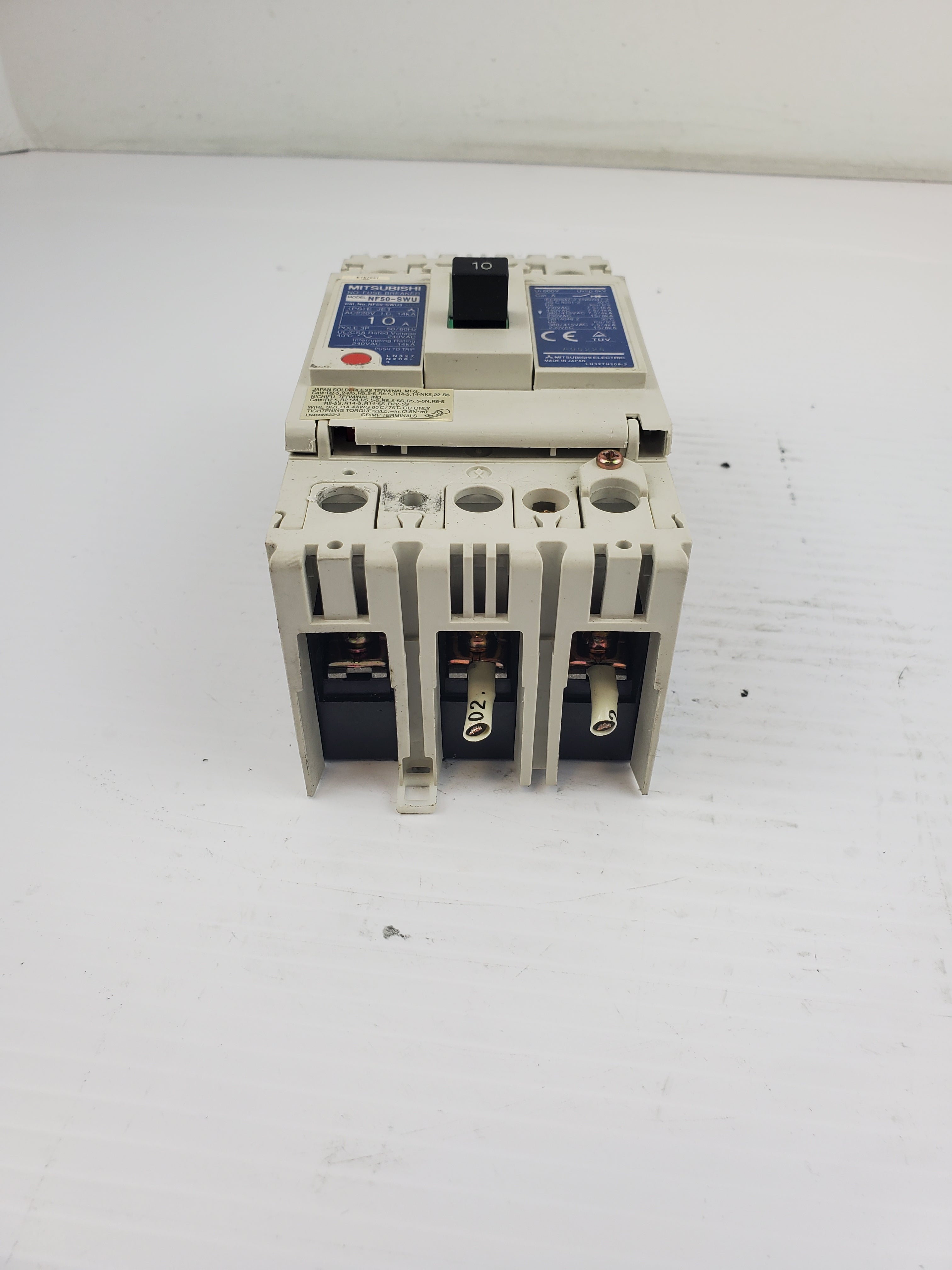 Mitsubishi NF50-SWU No-Fuse Breaker 20A POLE 3P 50/60Hz