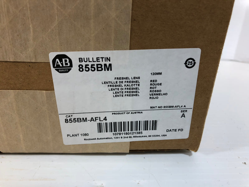 Allen-Bradley 855BM-AFL4 Series A Fresnel Red Lens 120mm 855BMAFL4