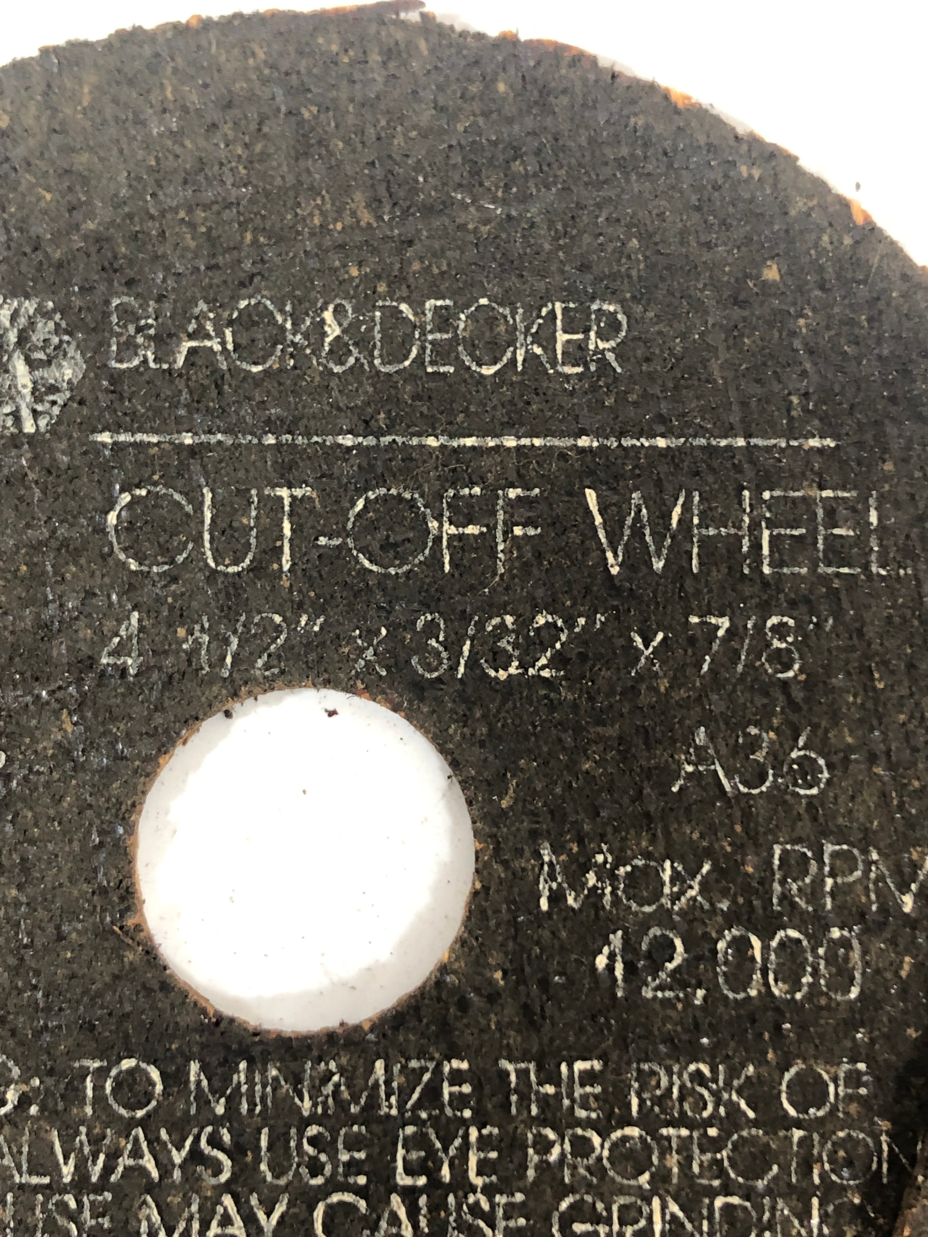 Black & Decker Cut-Off Wheel 4-1/2" x 3/32" x 7/8" A36 Cat 44551 Lot of 6