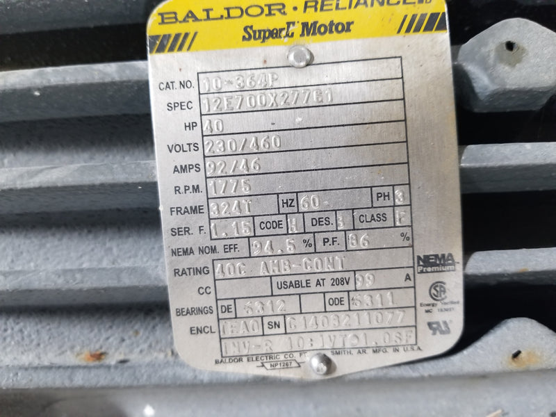 Baldor 10-364P 40HP 3 Phase Electric Motor