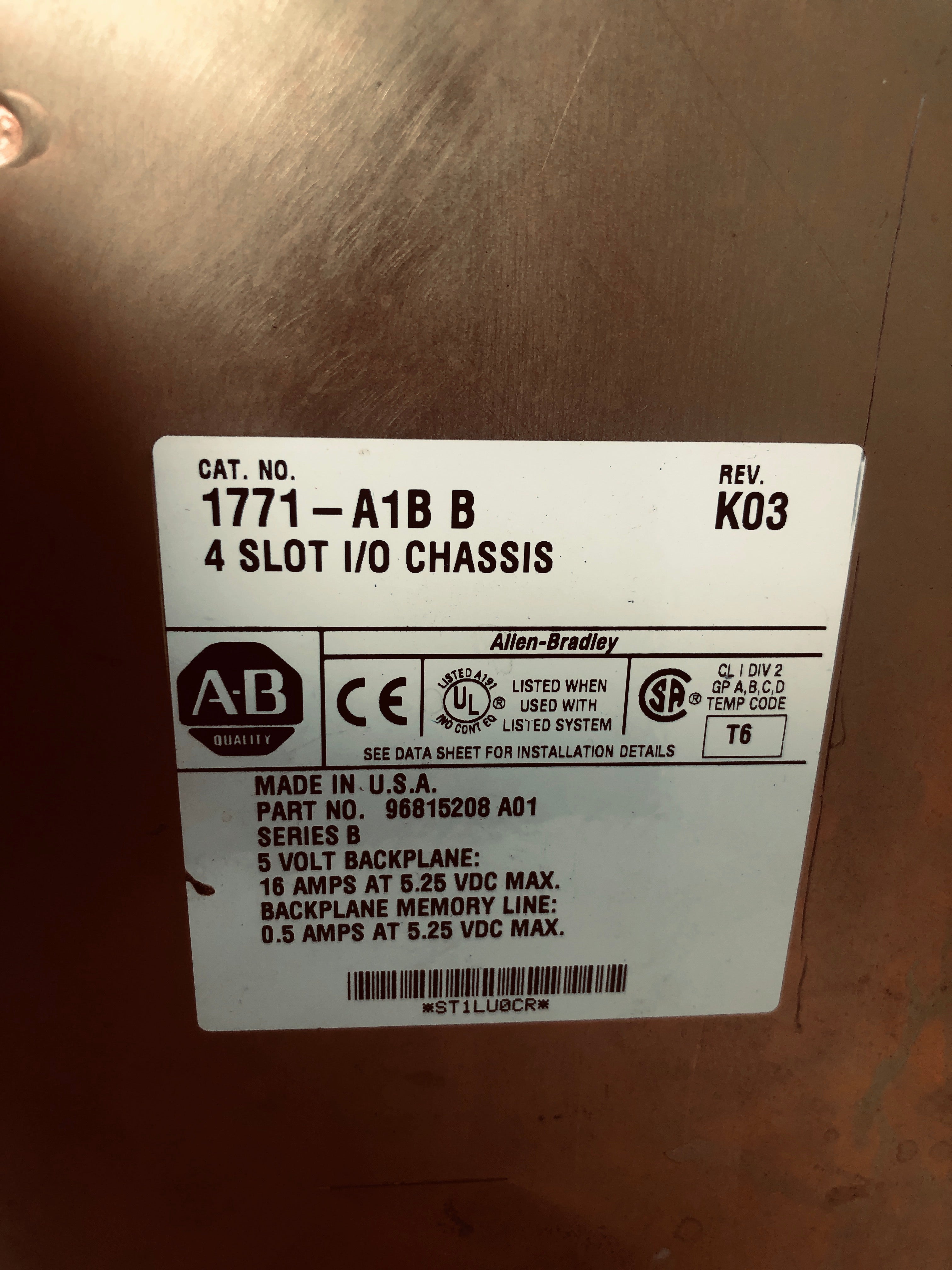 Allen-Bradley PLC -5/20 Programmable Controller Assembly
