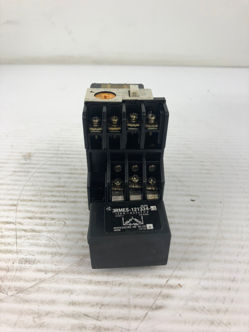 Fuji Electric TR-0N/3 Overload Relay 600 VAC with Okaya 3RMES-121334-A0