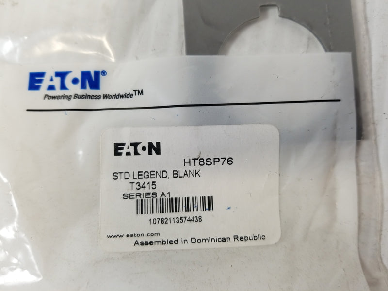 Eaton HT8SP76 Legend Plate Blank