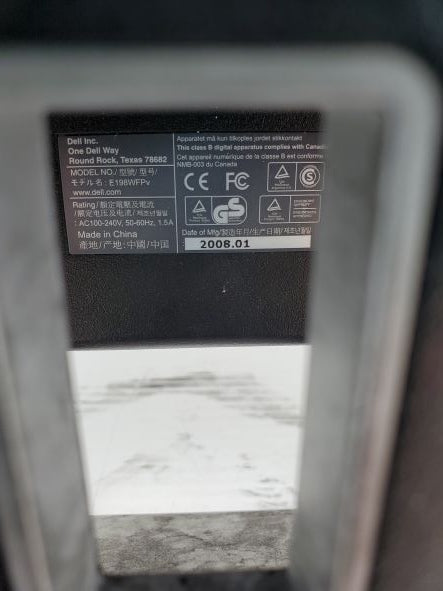 Dell E198WFPV Computer Monitor - No Cord