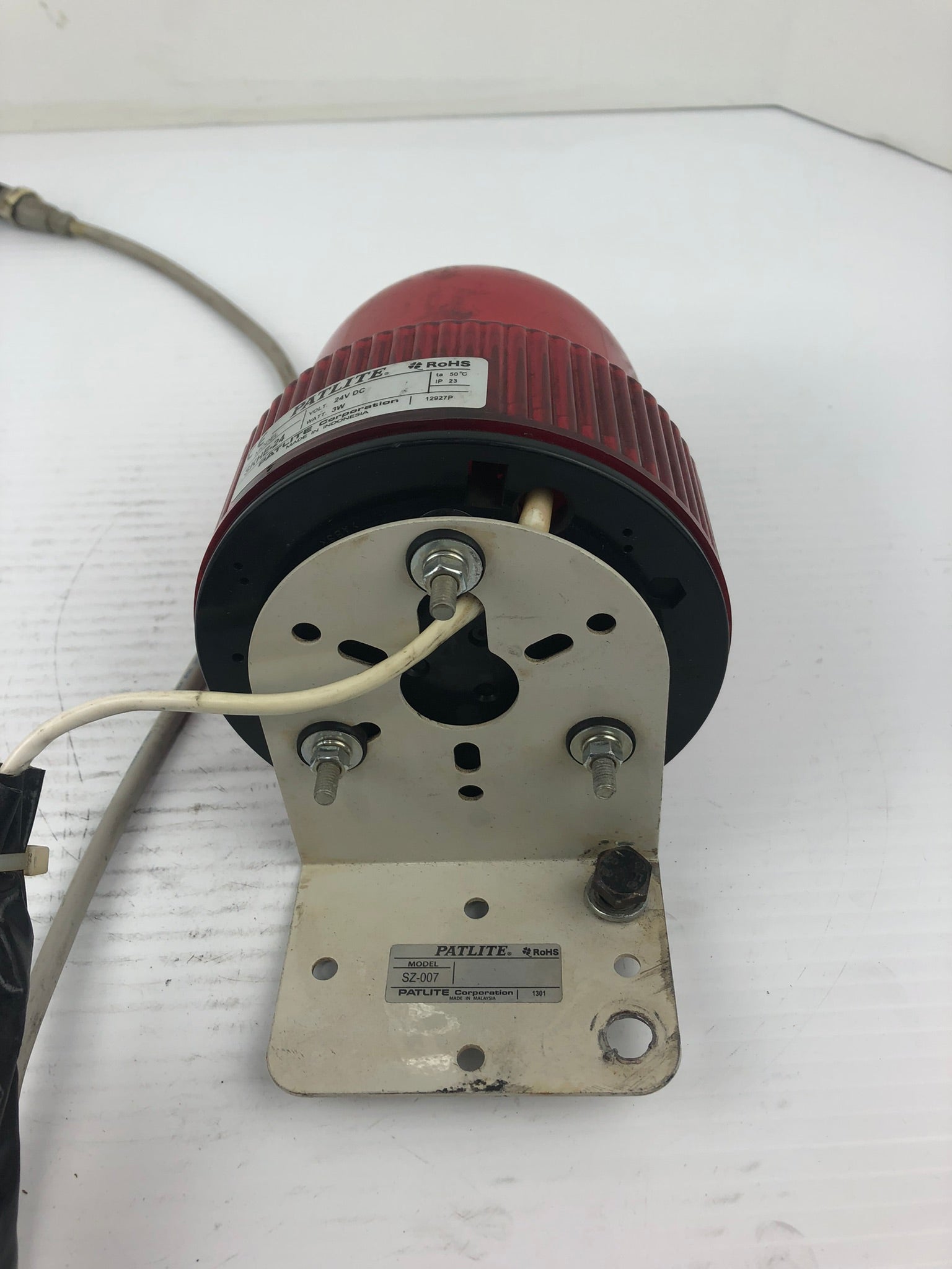 Patlite SKHE-24 Red Rotating Beacon Light SZ-007 Bracket 24VDC 3W