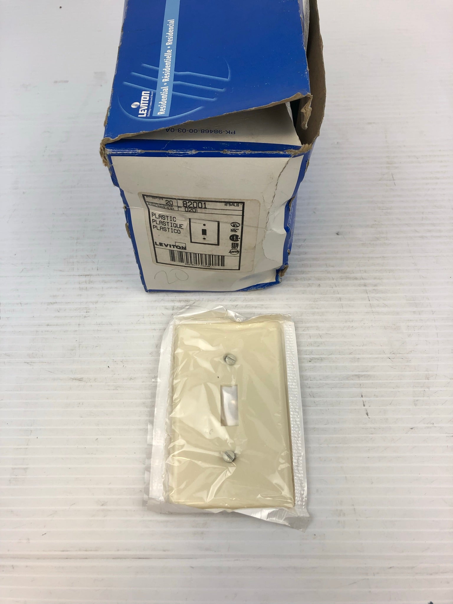 Leviton 82001 1-Gang Switch Cover Wall Plates Almond