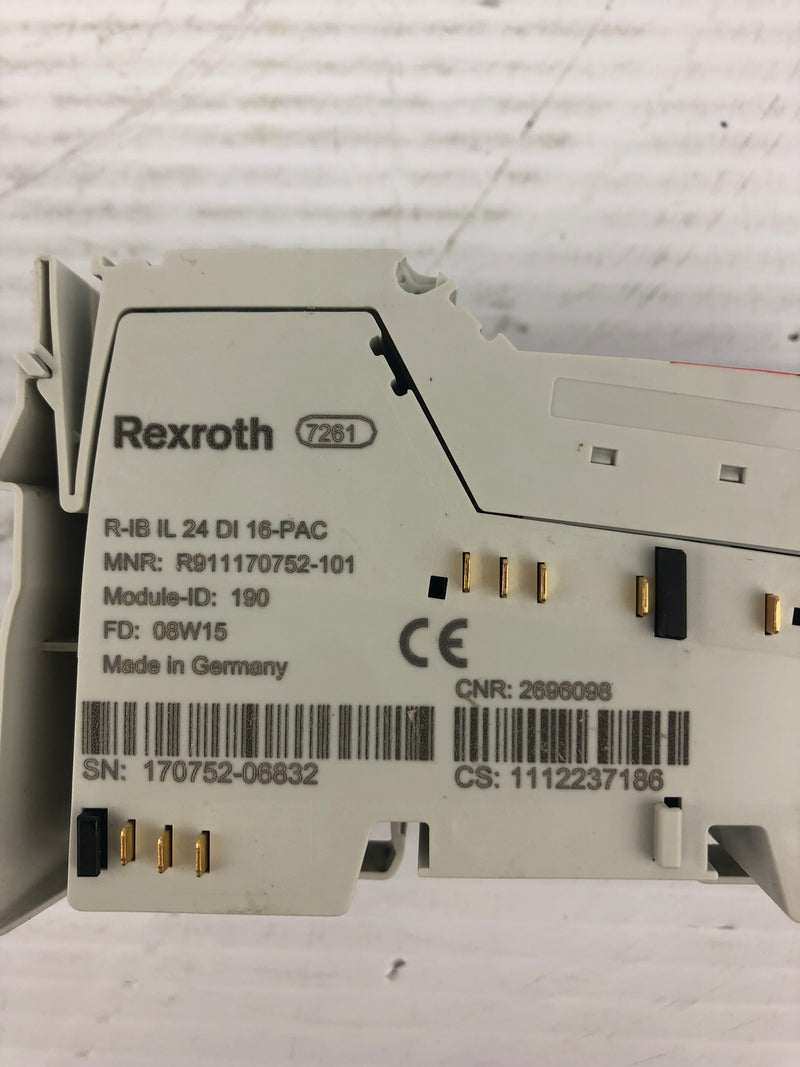 Rexroth R911170752-101 Input Terminal R-IB IL 24 DI 16-PAC
