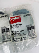 Dayton 3 Dry Filters and Mounting Ring Vacuum Accessory 6H008 Lot of 2