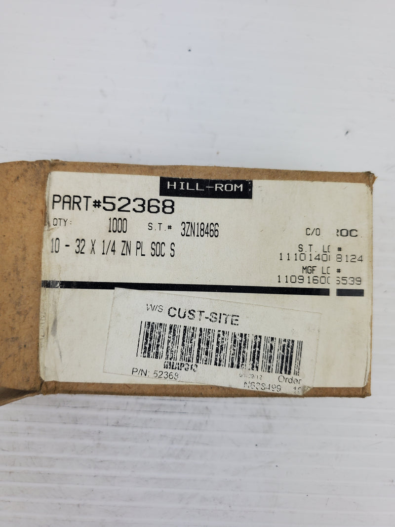 Box of 52368 10-32 x 1/4 ZN PL SOC S (Box of 1000)