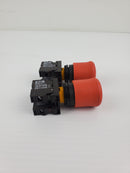 Eaton M22-K10 & M22-K01 Red Push Button - Lot of 2