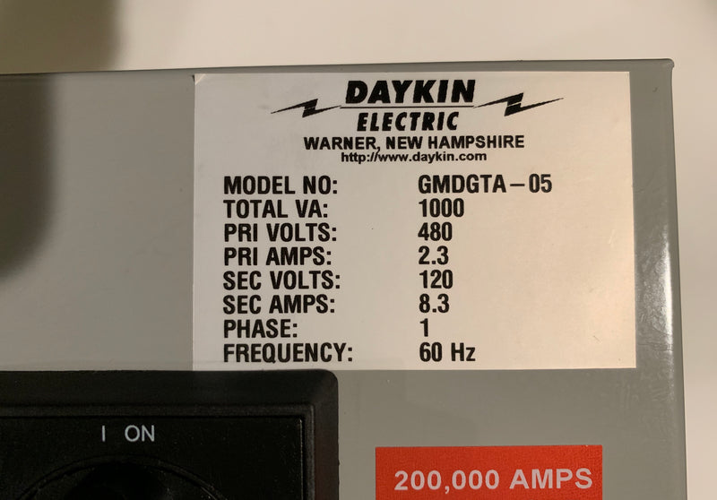 Daykin Electric Disconnect GMDGTA-05 480V 2.3A 1PH