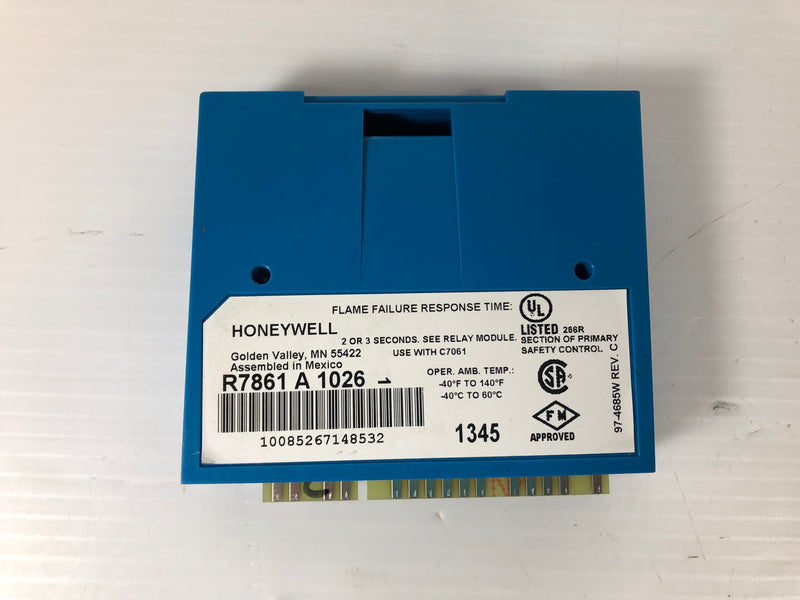 Honeywell R7861 A 1026 Dynamic Self-Check UV Flame Amplifier