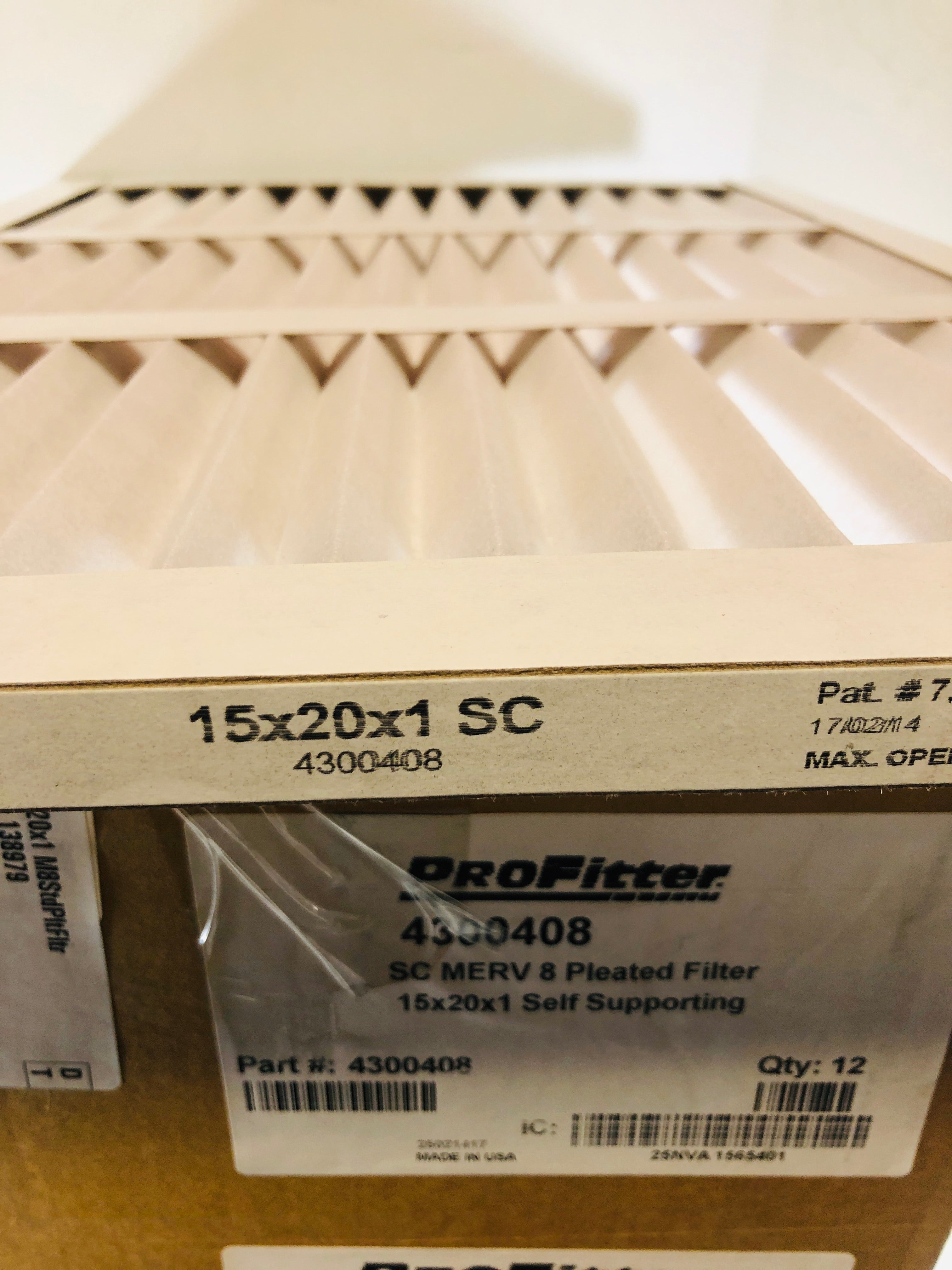 ProFitter Pleated Filter 15 x 20 x 1 4300408 - Box of 8