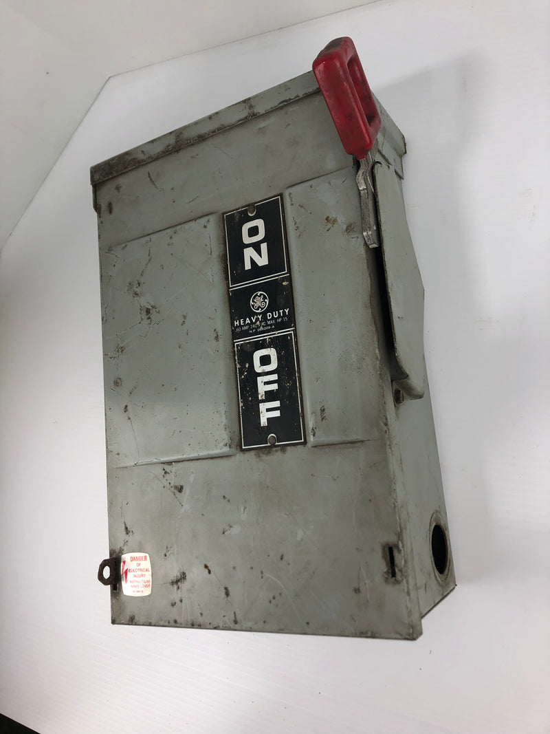 GE TH4322RH 3 Phase Fused Disconnect Switch Box 60 Amp 240VAC 250VDC