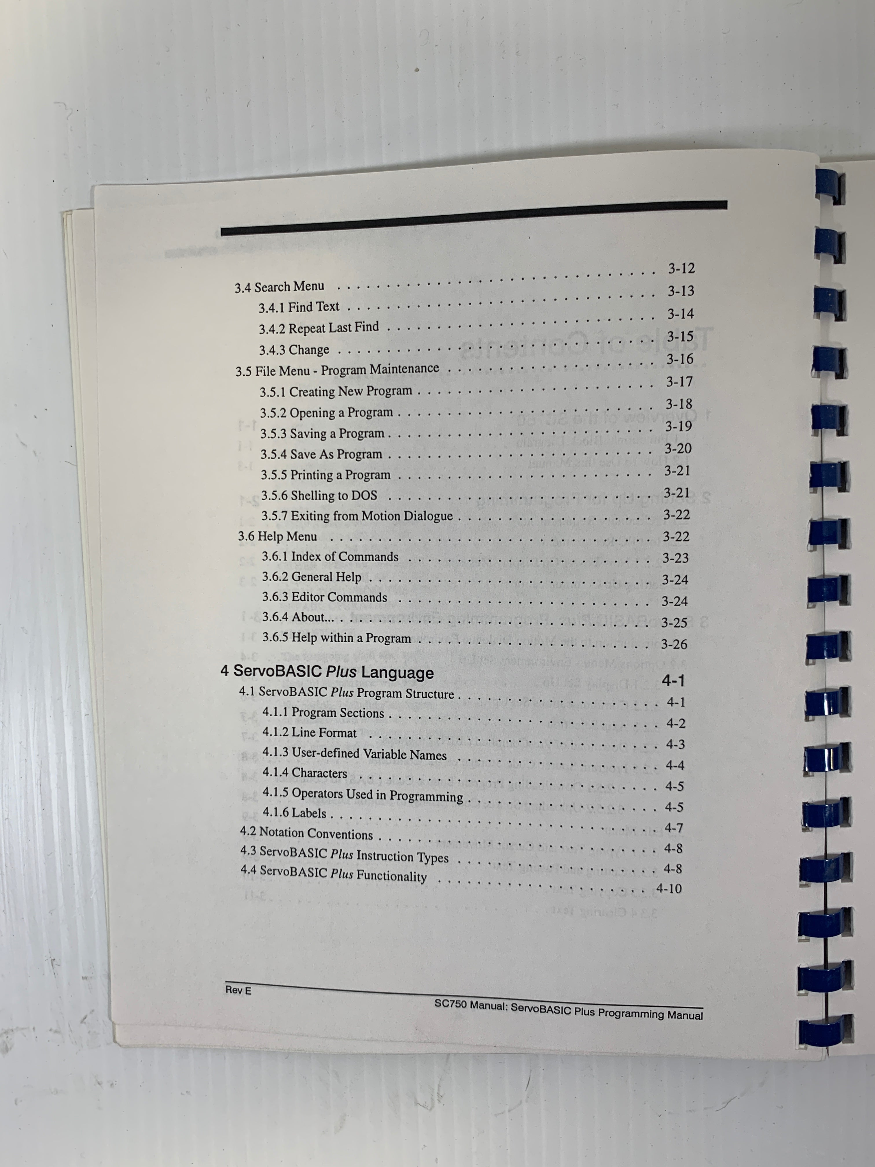Pacific Scientific ServoBASIC Plus SC750 Programming Manual Version 2.8