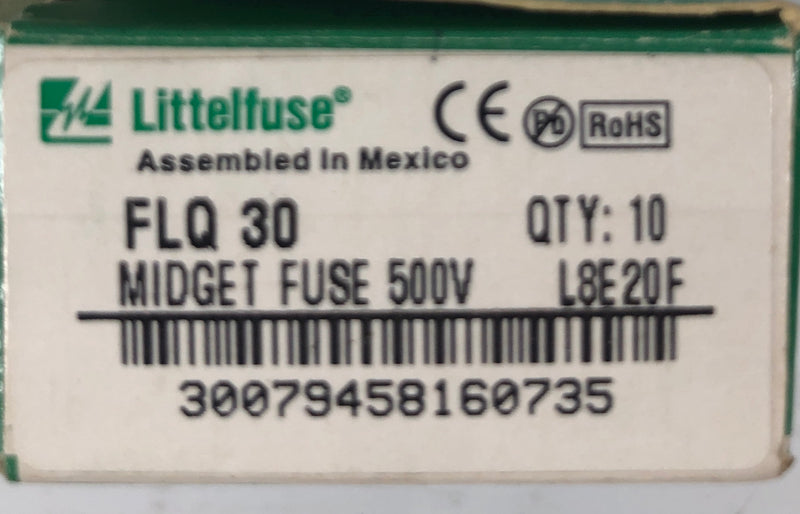 Littelfuse Midget Fuse FLQ30 (Lot of 10)