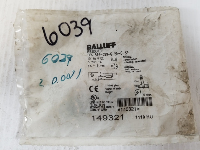 Balluff BES 516-329-G-E5-C-S4 Inductive Proximity Sensor