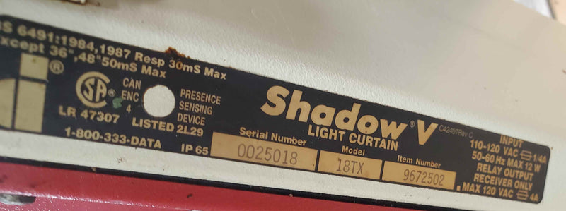 Shadow V 18TX Light Curtain 9672502