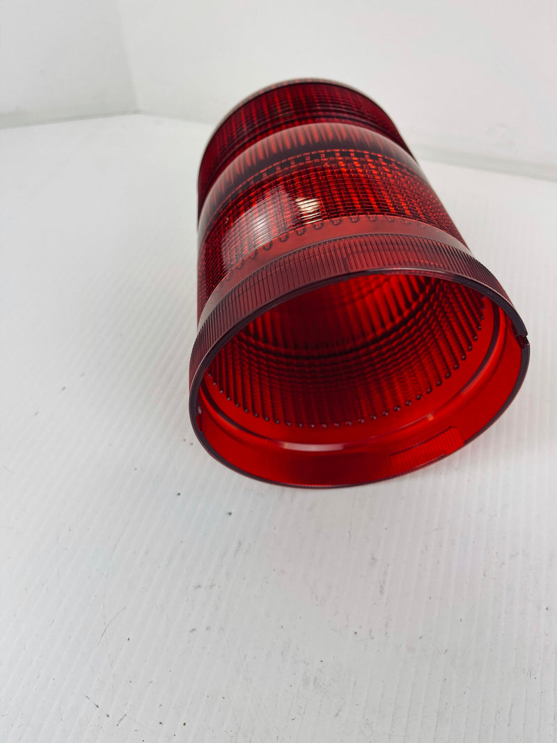 Red Beacon Lens Light Cover Twist Lock 6-1/4" Tall