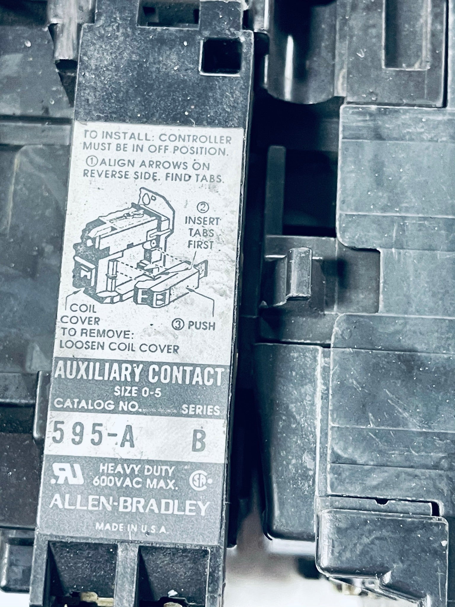 Allen-Bradley Starter 509-AOD-A2F Auxiliary Contact 595-A Relay 592-A2FA