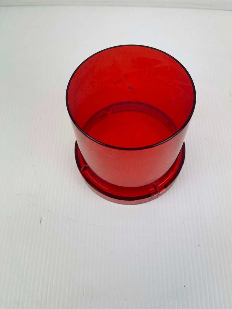 Red Beacon Lens Light Cover Twist Lock FSC 16 5" Tall 4-3/8" and 5-1/2" Diameter