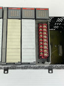 Allen Bradley 10 SLC 500 1746-P2 Ser. C 1746-A10 10 Slot Rack with Modules