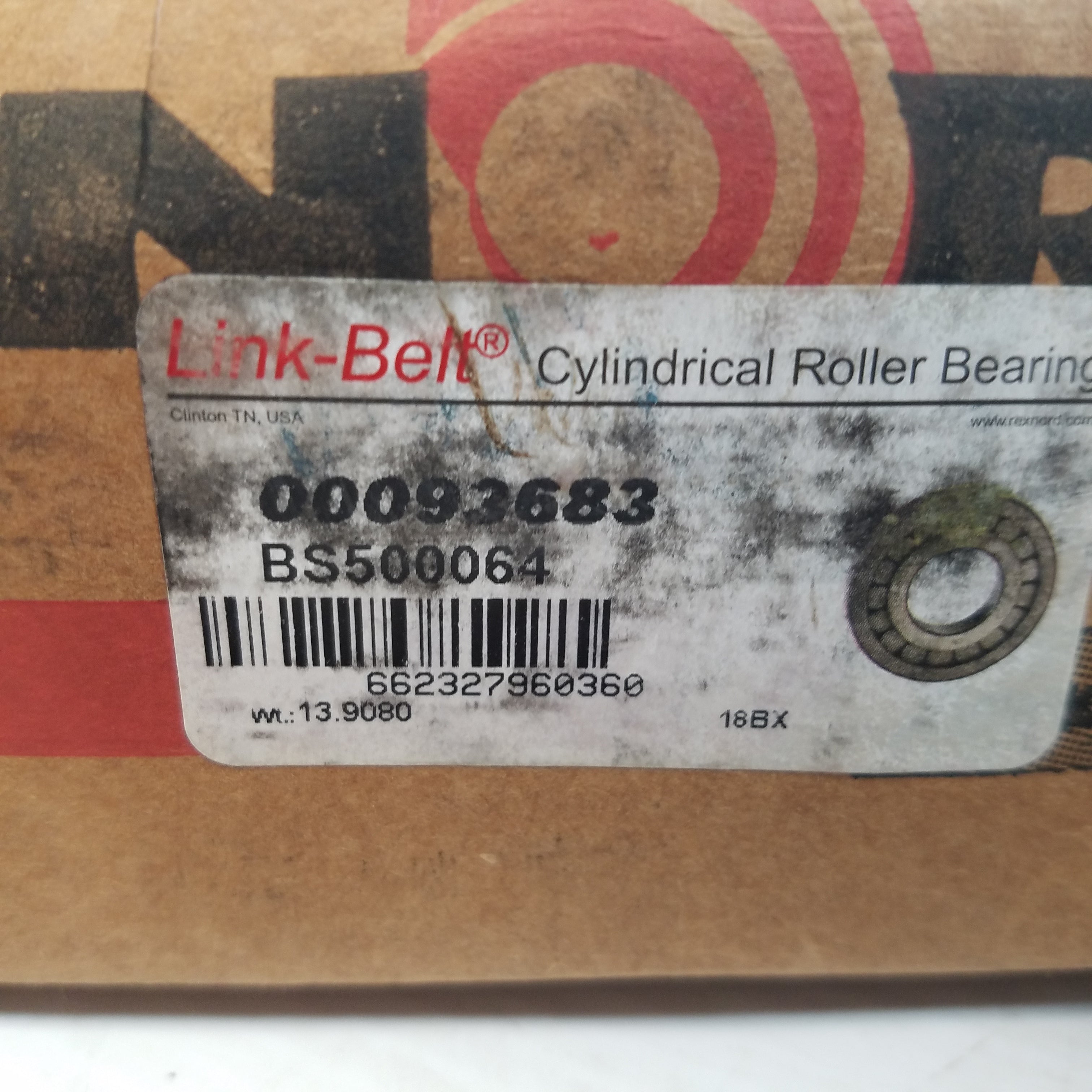 Rexnord BS500064 Link-Belt Cylindrical Roller Bearing New in Box