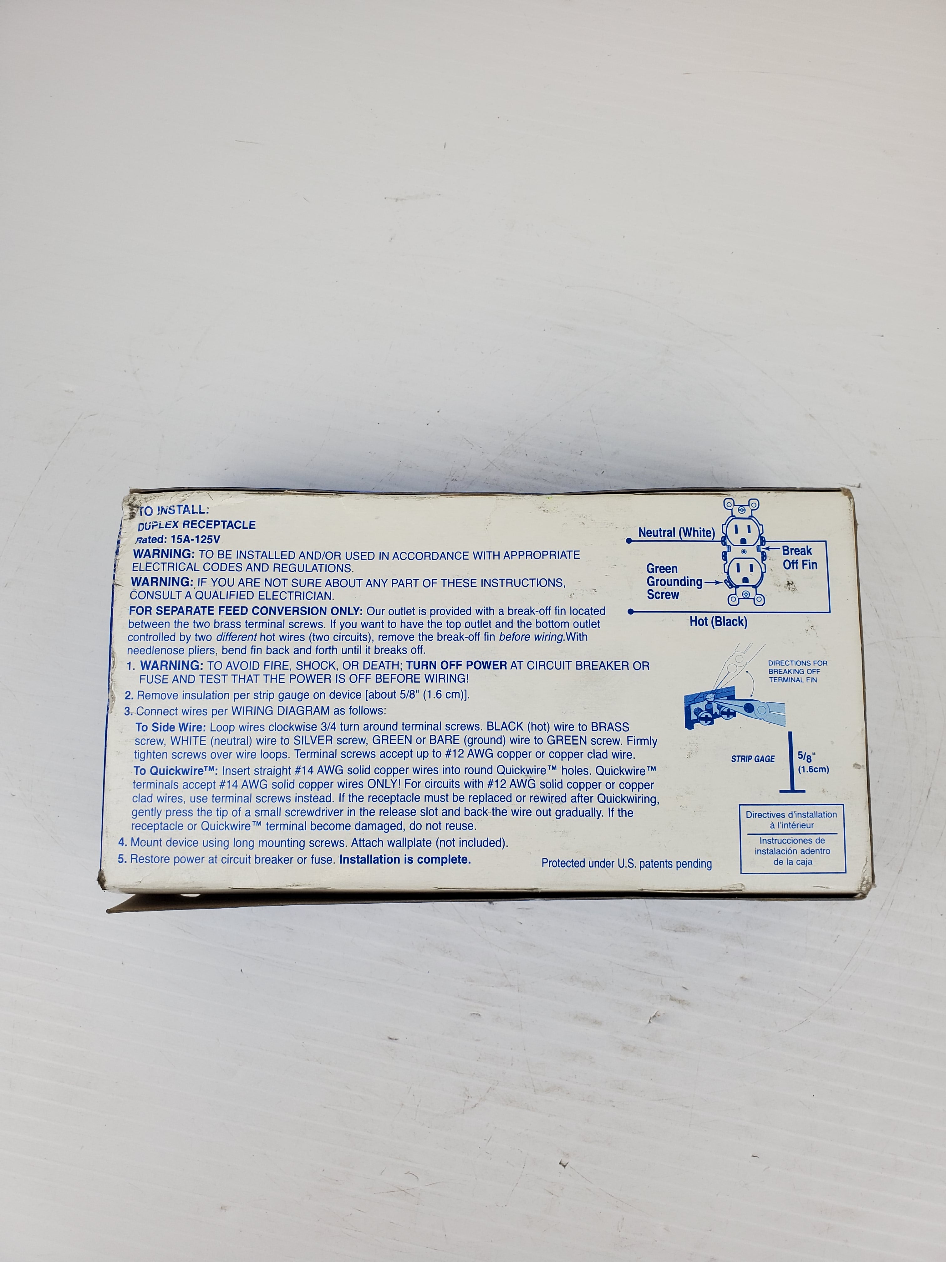 Leviton T5320-I Tamper Resistant Duplex Receptac. Ivory 15A-125V AC/CA Box of 10