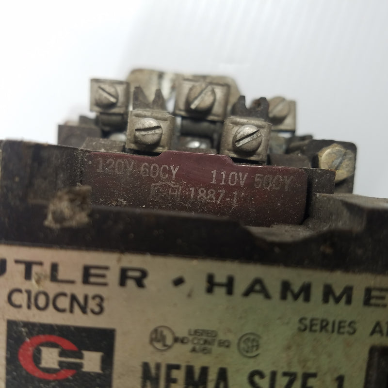 Cutler-Hammer C10CN3 Size 1 Contactor
