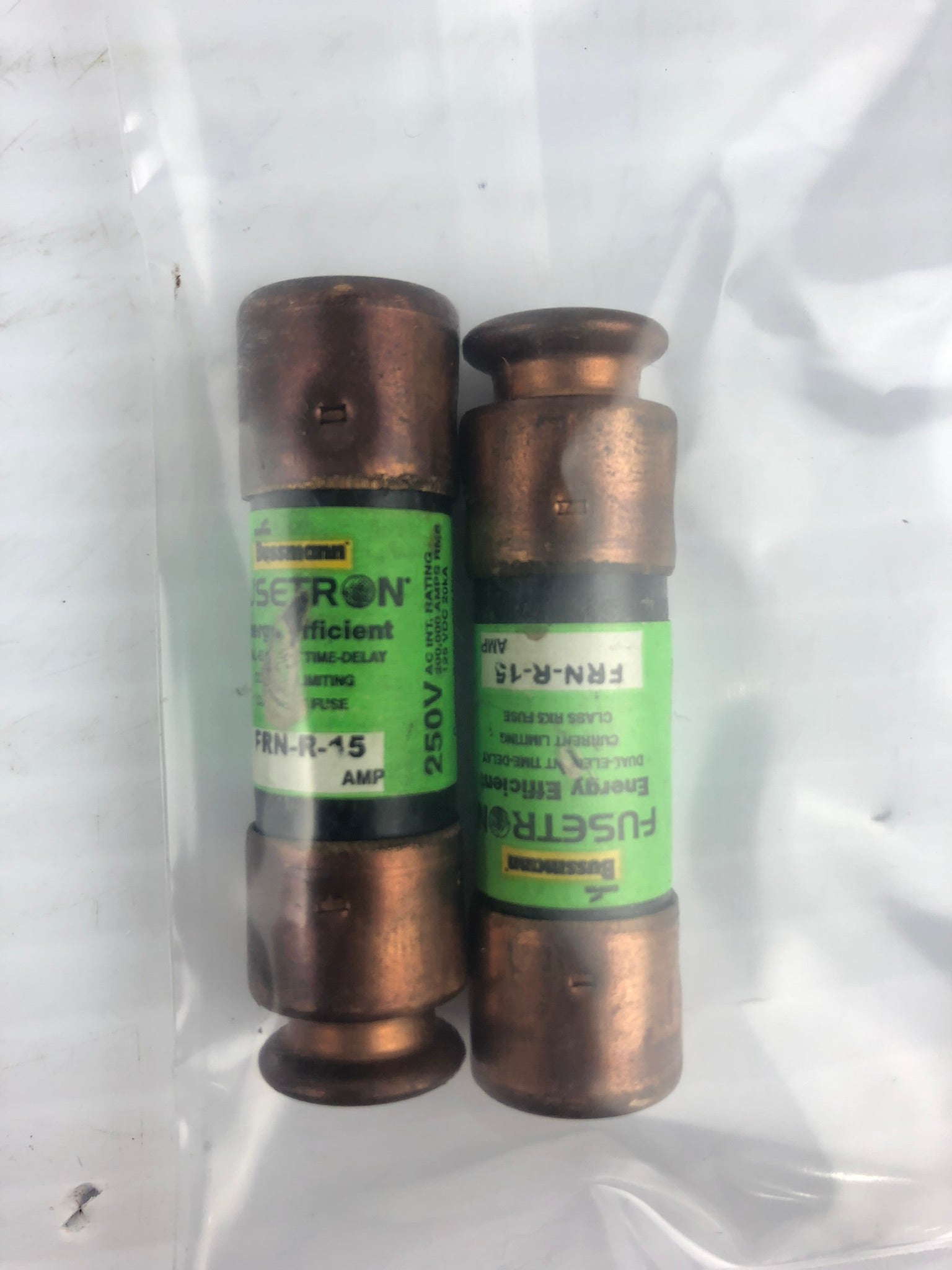 Fusetron FRN-R-15 Fuse - Lot of 2