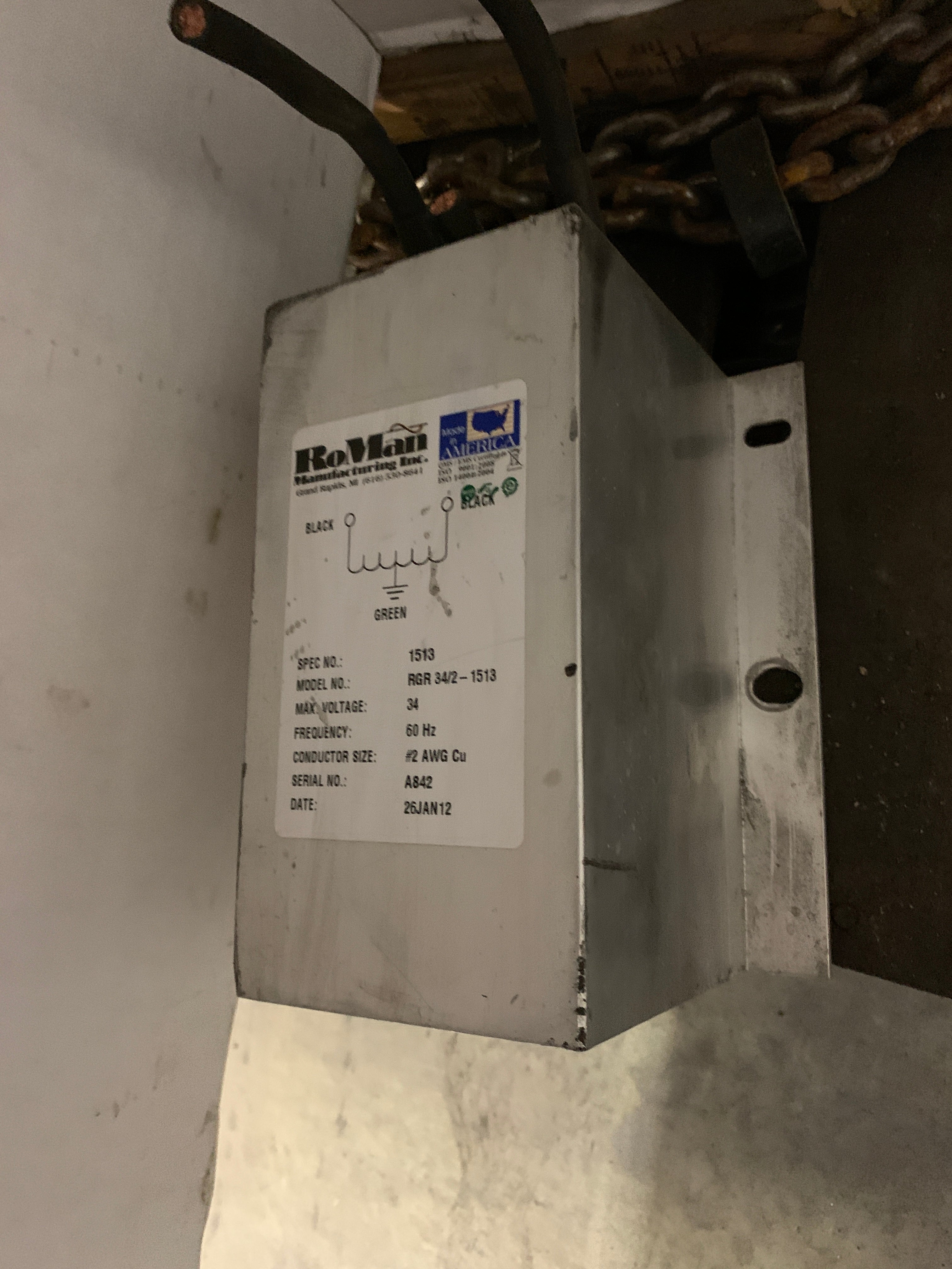 RoMan RGR 34/2-1513 Welding Grounding Reactor A842