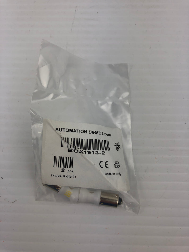 Automation Direct ECX1913-2 LED Lamp Bulb 24 VAC VDC V.24 DC-AC - Bag of 2