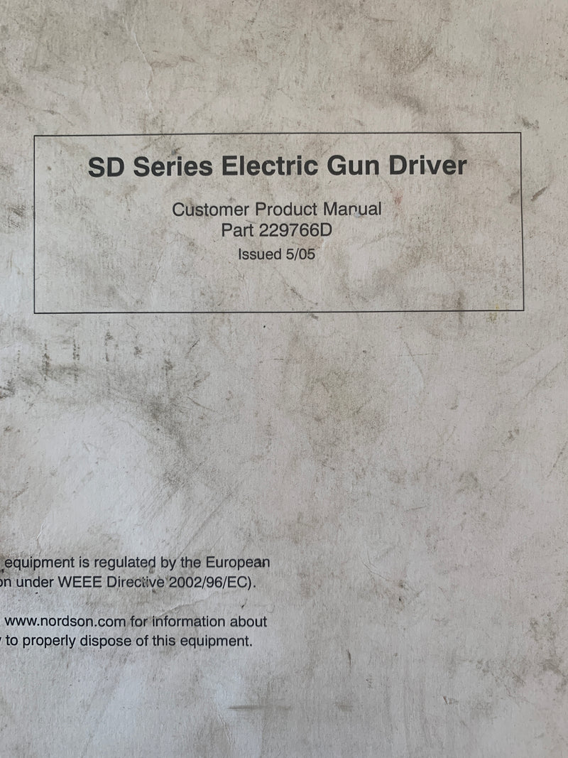 Nordson 229766D SD Electric Gun Driver Product Manual