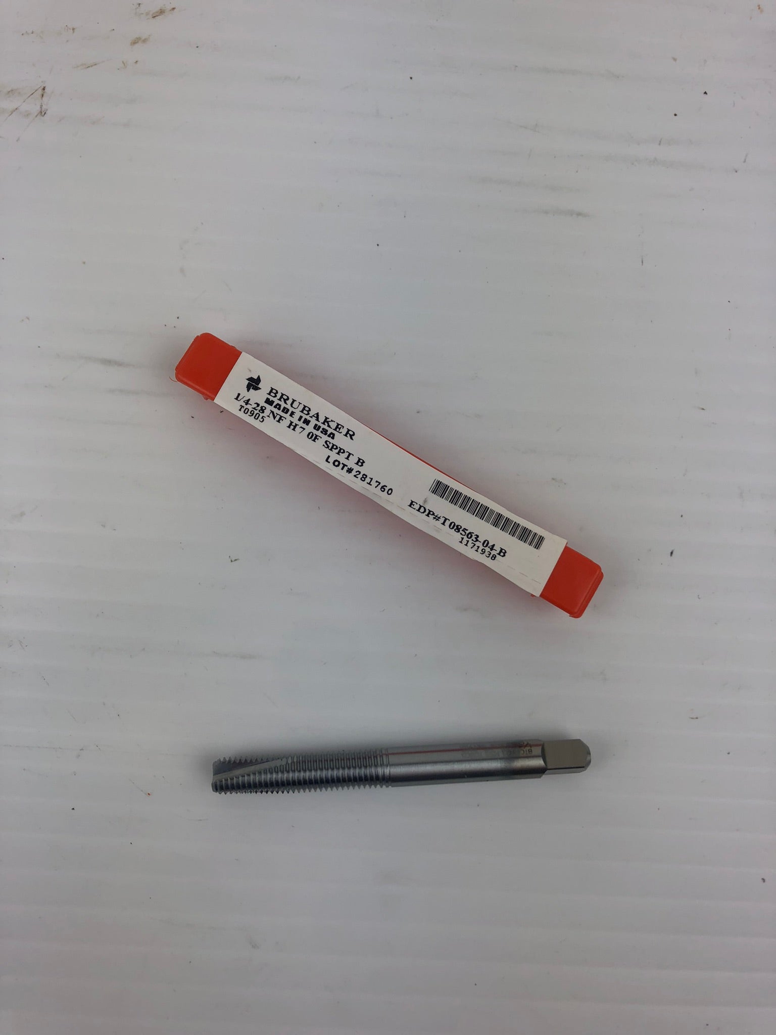 Brubaker 1/4-28 NF H7 0F SPPT B Tap T08563-04-B Drill Bit Tap Tool